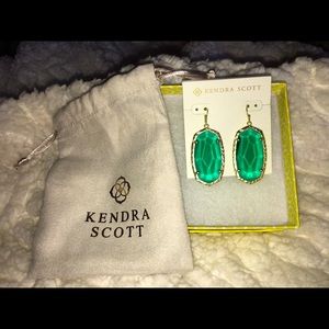 Kendra Scott Ella Green Emerald Glass Earrings